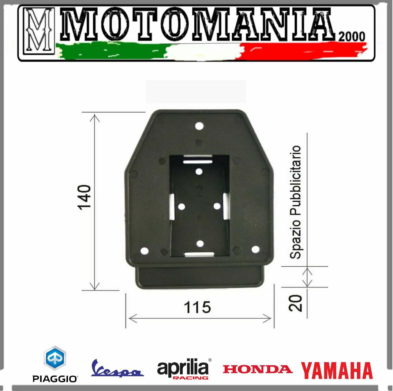 142700020 RMS LICENSE PLATE HOLDER FOR MOPED 50