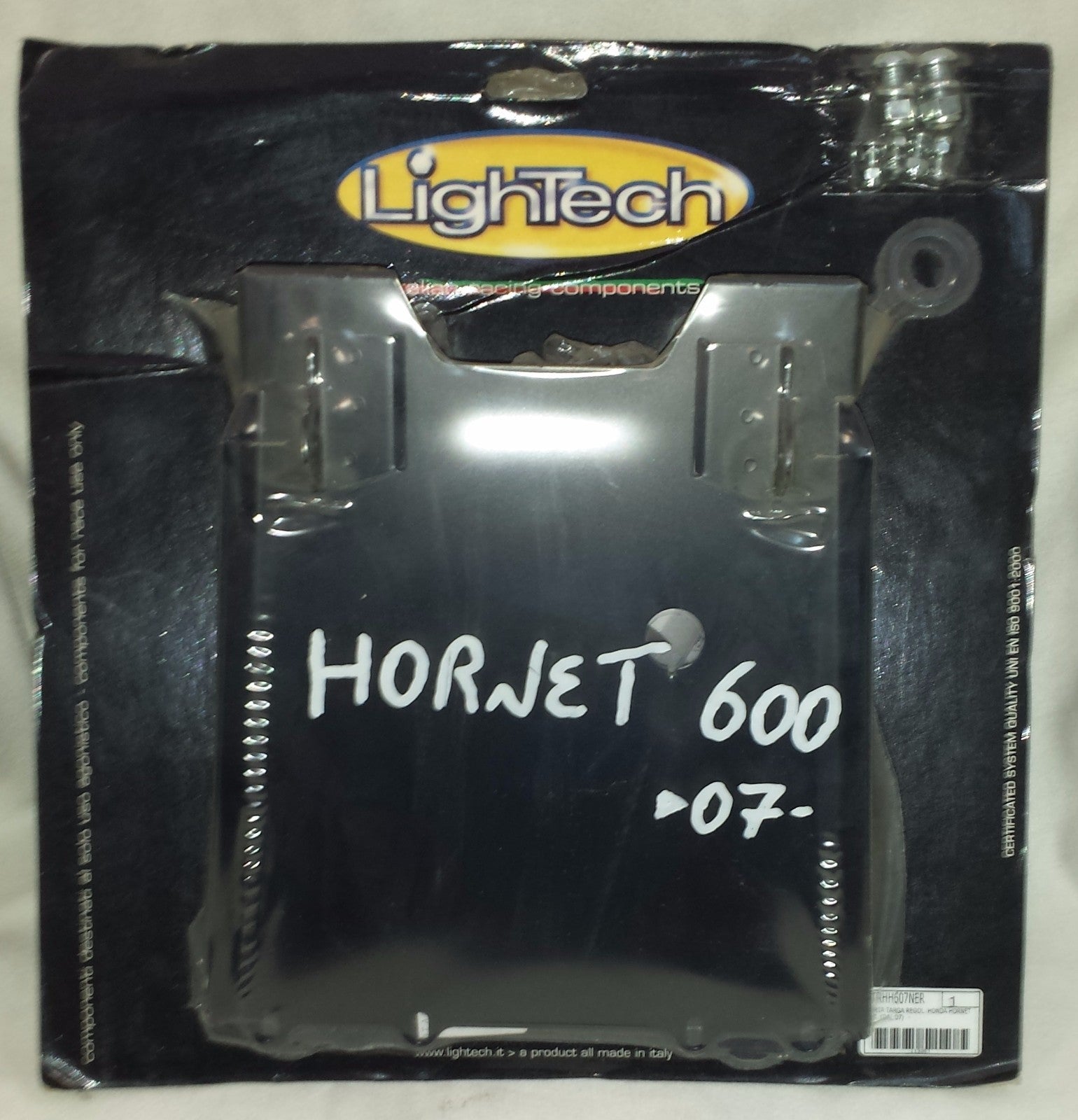 PTRHH607NER LIGHTECH ADJUSTABLE LICENSE PLATE HOLDER HONDA HORNET 600 FROM 2007