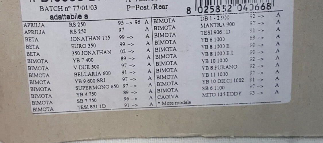 NEWFREN RACING DUCATI APRILIA MOTO GUZZI CAGIVA BIMOTA LAVERDA BRAKE PADS