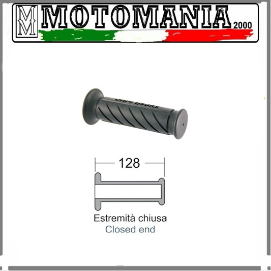 MANOPOLE SUPER GRIP NERE IN GOMMA CON ESTREMITA' CHIUSA 128MM