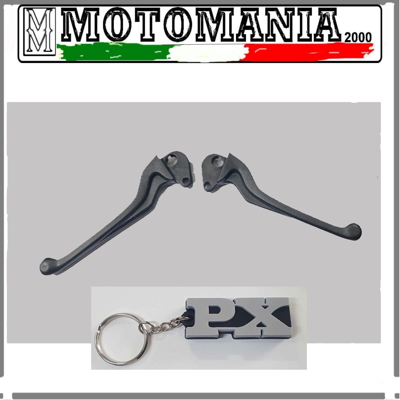 Coppia Leve in Plastica NERE Vespa PX PE 125 150 200 più portachiavi in gomma