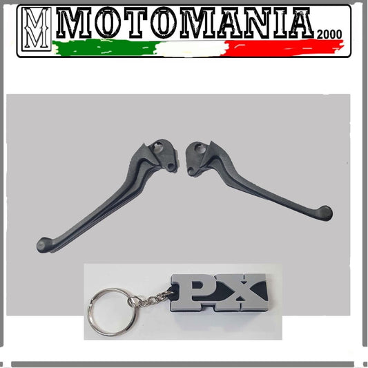 Coppia Leve in Plastica NERE Vespa PX PE 125 150 200 più portachiavi in gomma