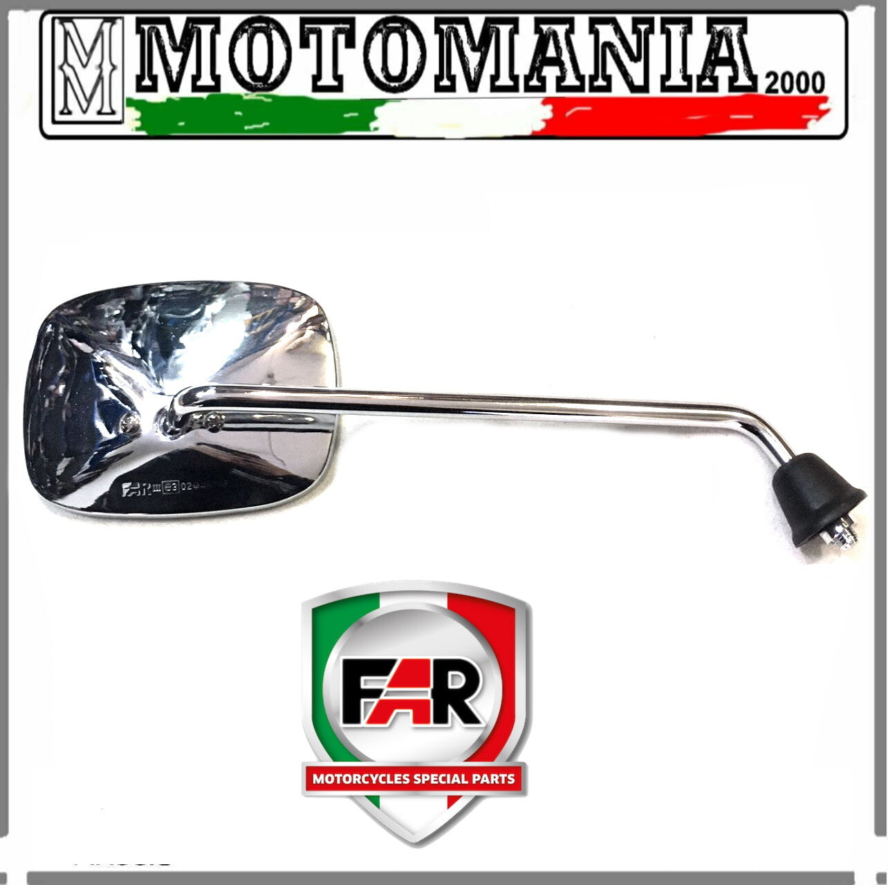 CHROME RIGHT REARVIEW MIRROR FOR PIAGGIO BEVERLY 250-300-400 TOURER-FAR