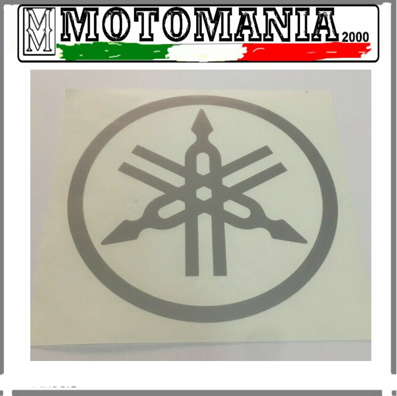 LOGO YAMAHA ROTONDO ADESIVO DIAMETRO 12,5 CM COLORE GRIGIO *