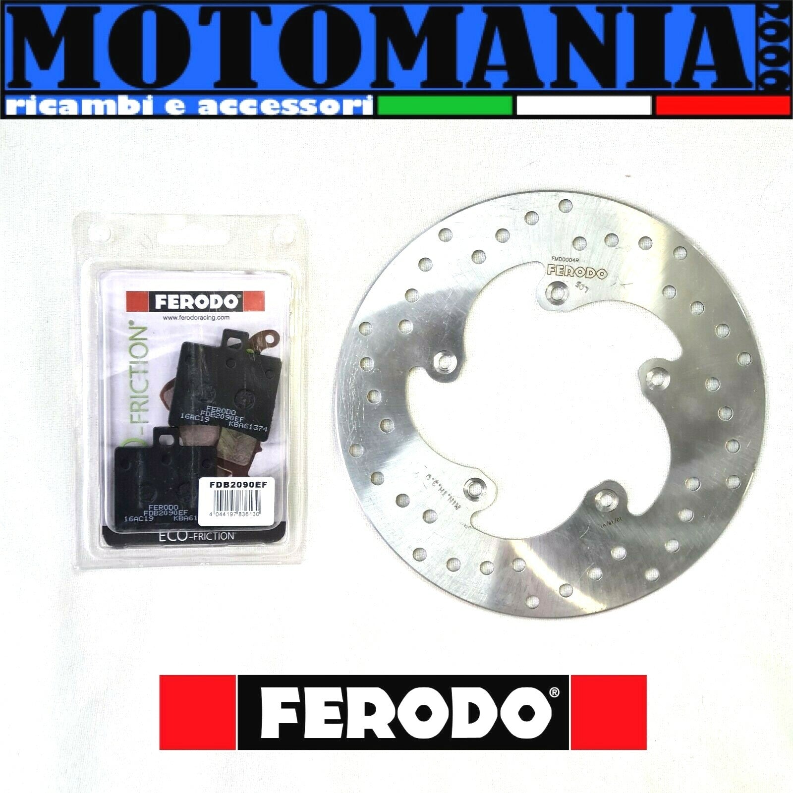 POST BRAKE DISC. + BRAKE PADS FERODO APRILIA SCARABEO LEONARDO ATLANTIC