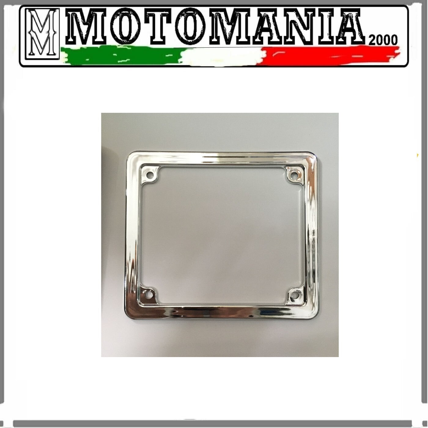 KIT PORTA TARGA E CORNICE CROMATA SCOOTER 50 CC COMPLETO DI VITI E RIVETTI  *