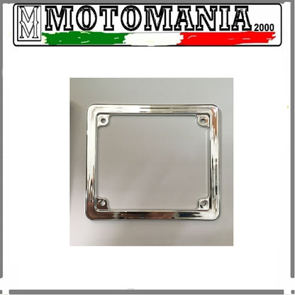 KIT PORTA TARGA E CORNICE CROMATA SCOOTER 50 CC COMPLETO DI VITI E RIVETTI  *