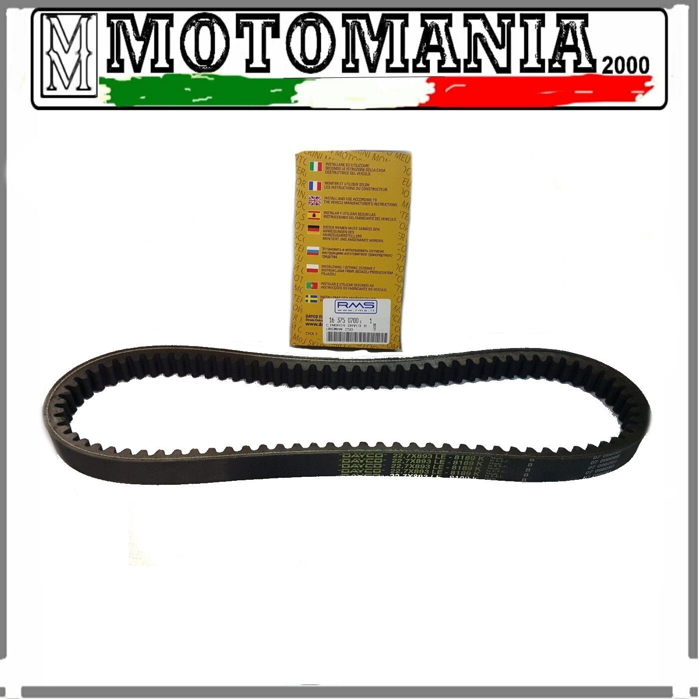 CINGHIA TRASMISSIONE DRIVE BELT DAYCO BURGUMAN  250cc 98/06