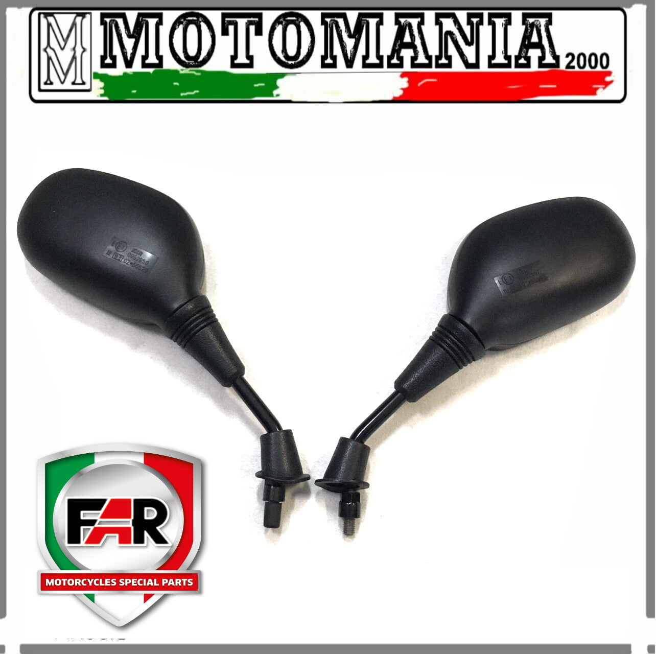 PAIR OF BLACK LEFT AND RIGHT MIRRORS FOR HONDA SH 125/150 2001-2007