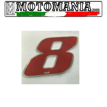 NUMBER 8 RED STICKER LENGTH 10MM WIDTH 10MM *