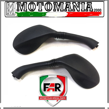 COPPIA SPECCHI RETROVISORI NERI SX E DX PER LEONARDO ST 125-150-250 FAR