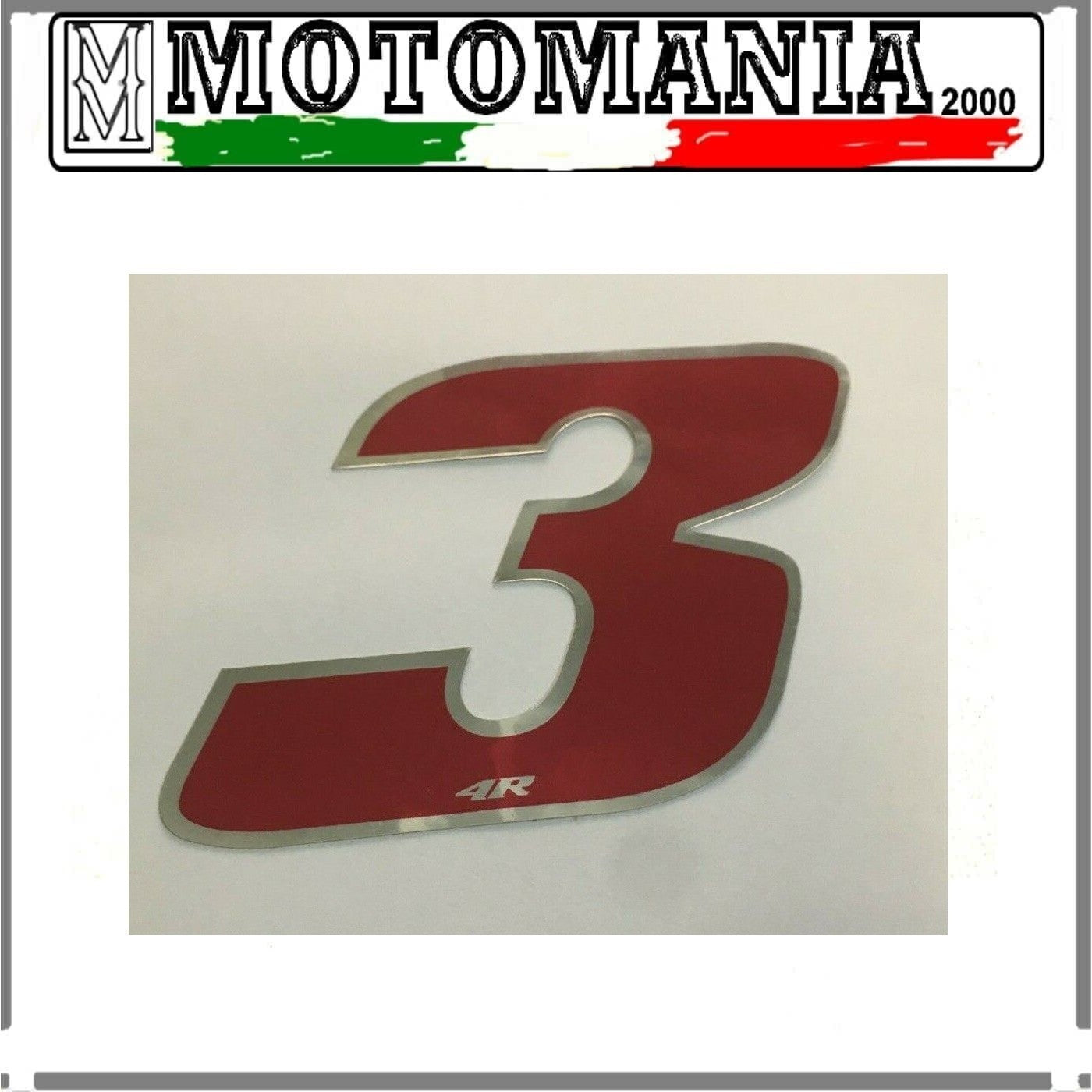 NUMERO 3 ROSSO ADESIVO LARGHEZZA 10 CM ALTEZZA 10 CM *