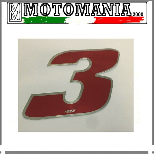 NUMERO 3 ROSSO ADESIVO LARGHEZZA 10 CM ALTEZZA 10 CM *