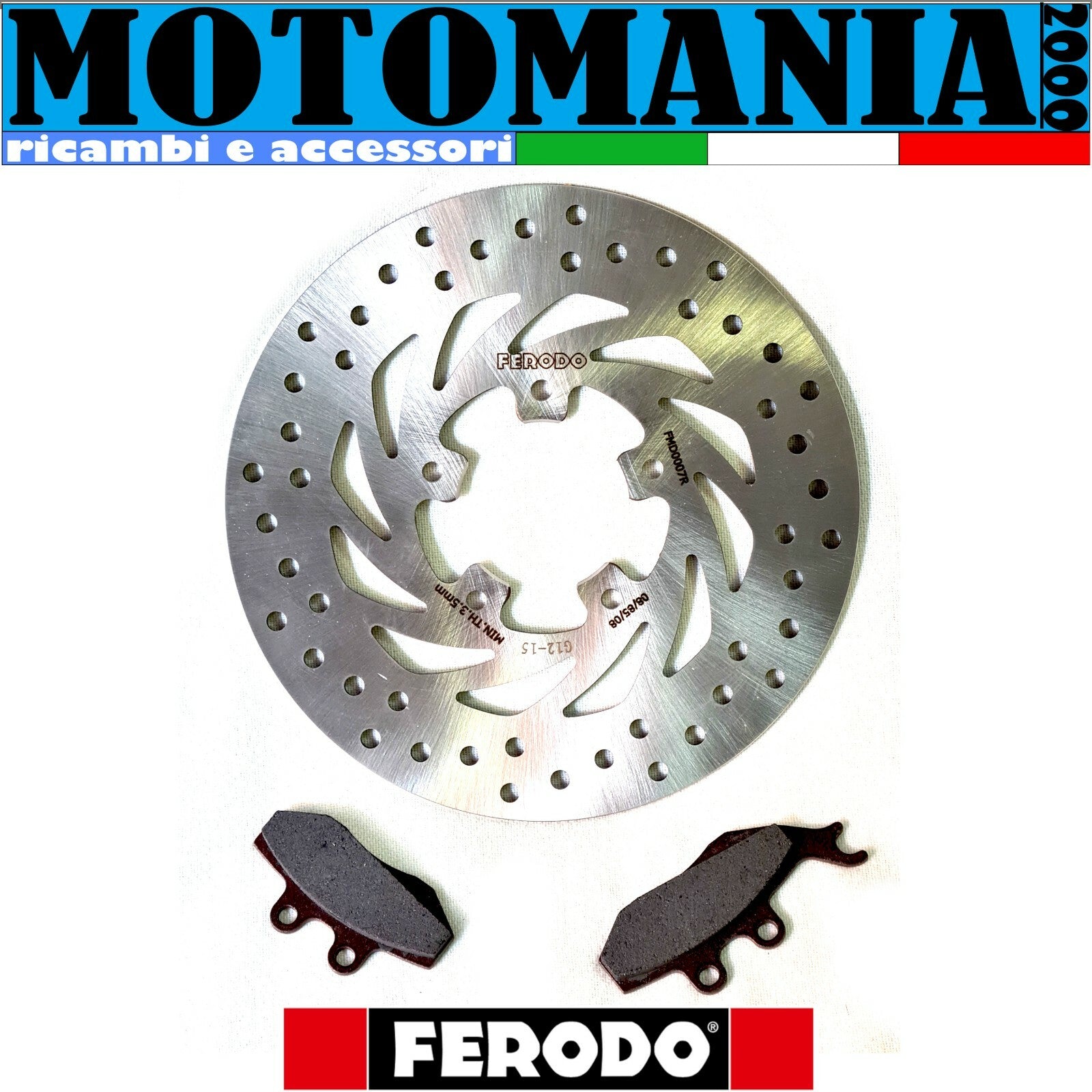 DISCO FRENO FERODO + PASTIGLIE FRENO ANTER. FERODO PER GILERA RUNNER FXR180