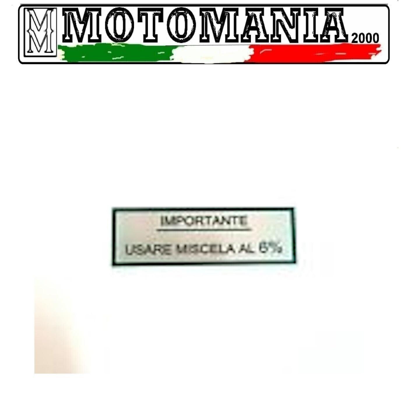 METAL STICKER IMPORTANT PLATE USE 6% GREEN BLEND VESPA GS VS1 *