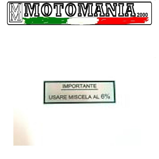METAL STICKER IMPORTANT PLATE USE 6% GREEN BLEND VESPA GS VS1 *