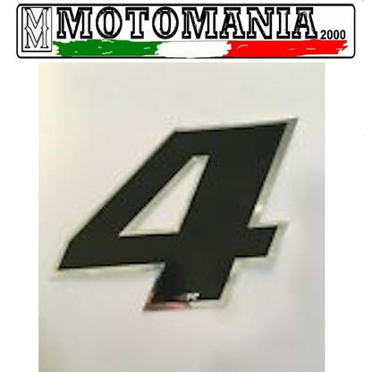 ADESIVO NUMERO 4 NERO  UNIVERSALE CM 10X10 *
