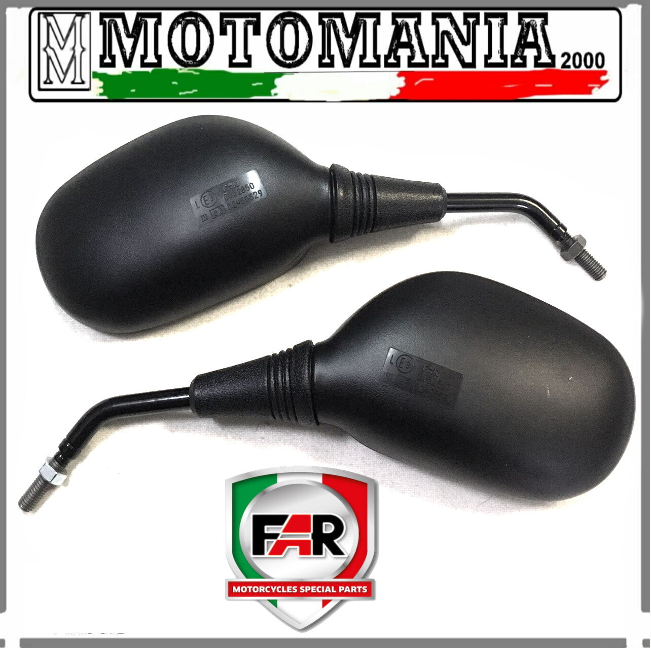 COPPIA SPECCHI RETROVISORI NERI SX E DX PER HONDA SH 125/150/300 2007-2016