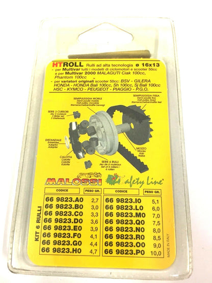 669823B0 KIT 6 RULLI X VARIATORE 16X13 GR.03 MALOSSI