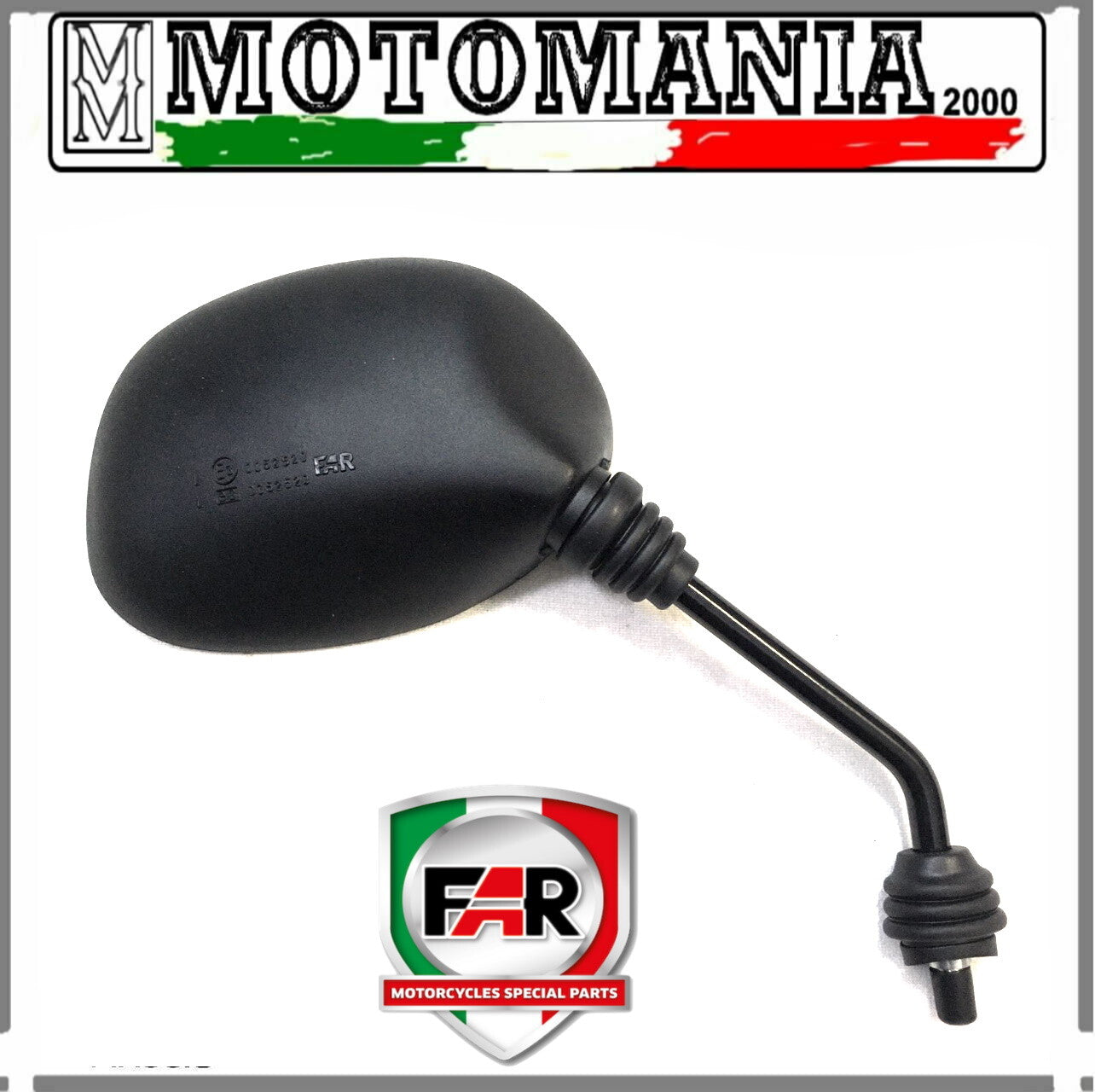 BLACK RIGHT REARVIEW MIRROR FOR HONDA SH 50/100 FAR