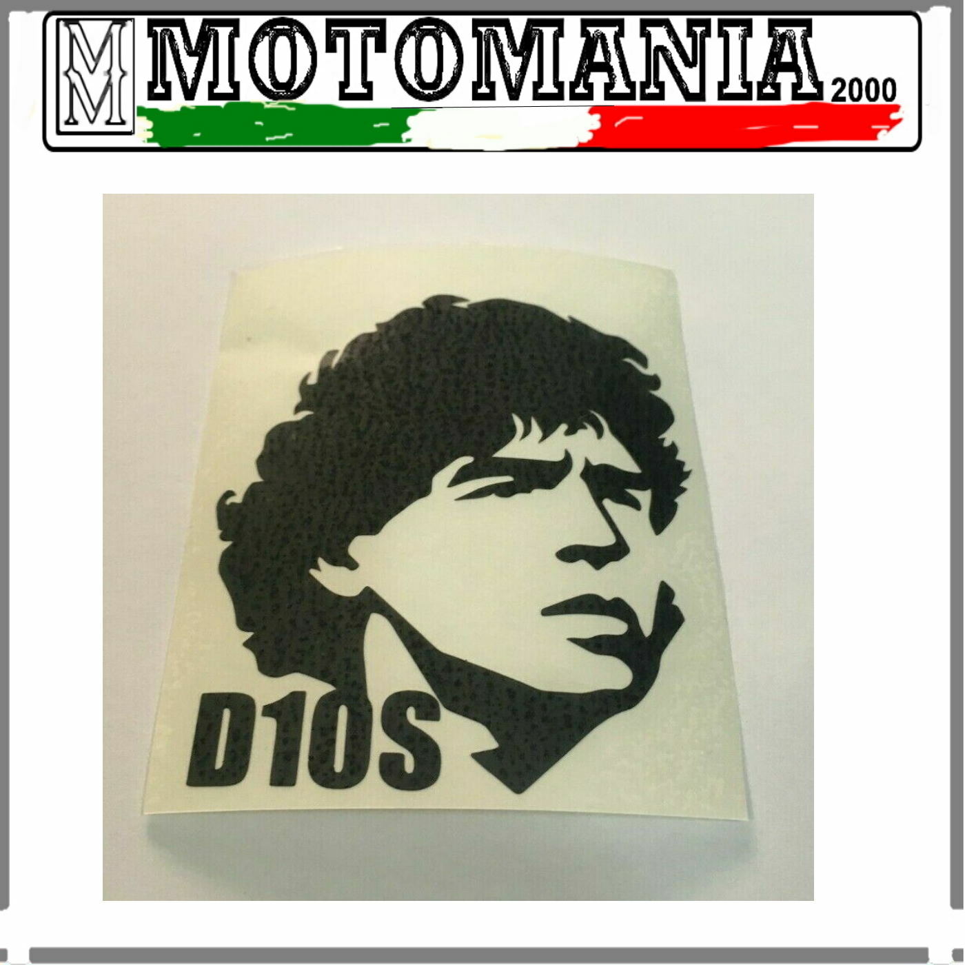 BLACK MARADONA PRESPACED STICKER WIDTH 6CM HEIGHT 8CM