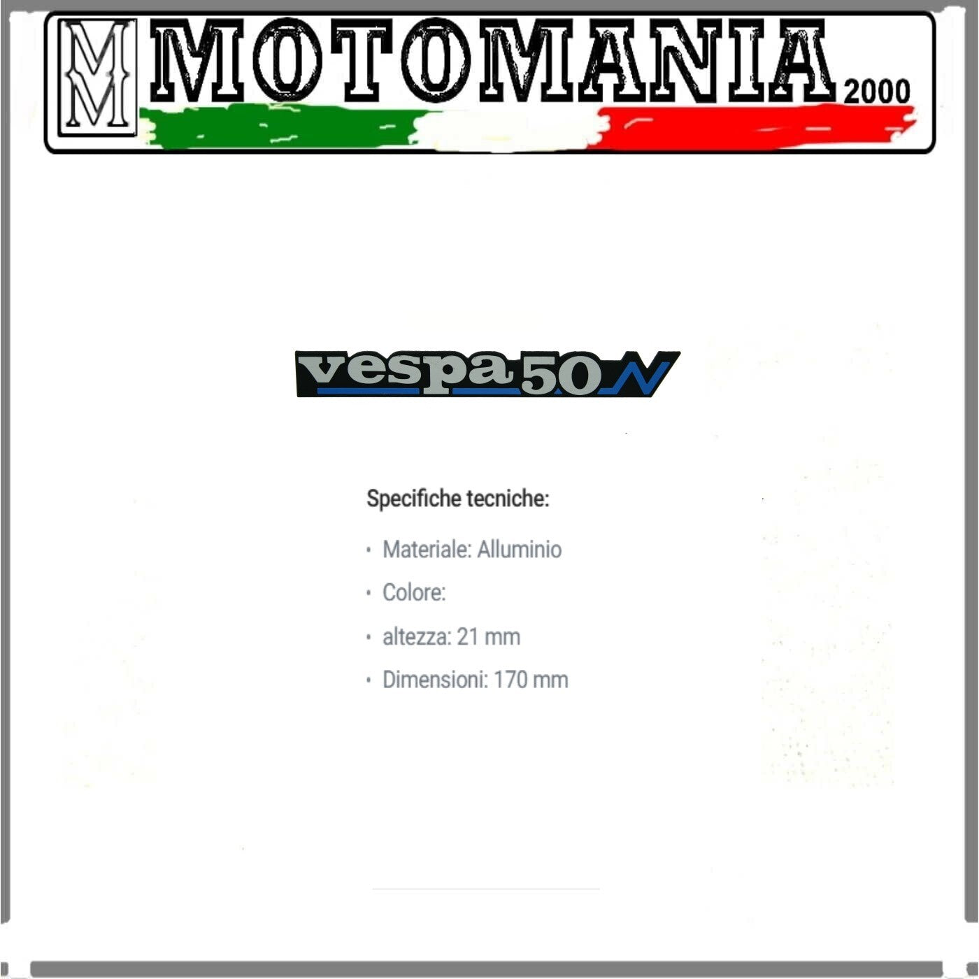 Vespa PK 50 N SIDE BONNET TAG