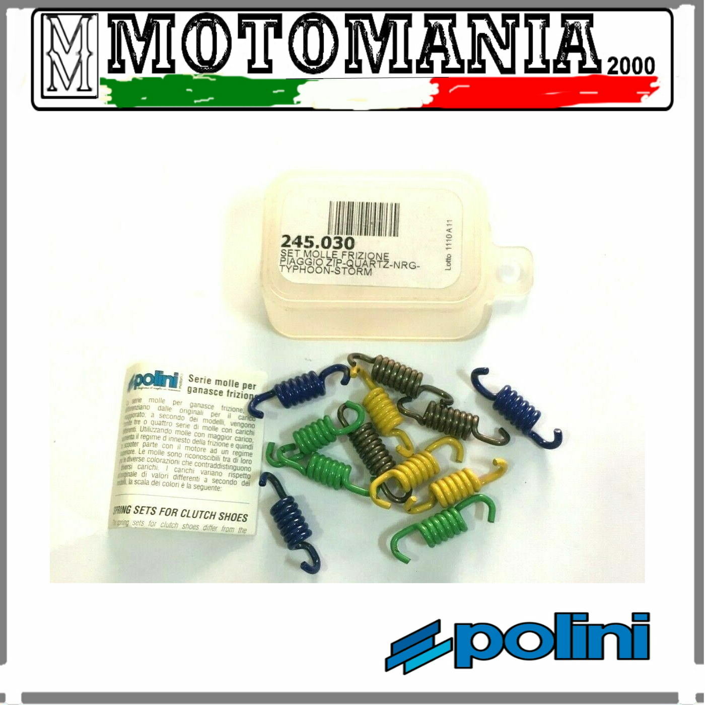 245030 SET SPRINGS X CLUTCH JAWS PIAGGIO ZIP-QUARTZ-NRG-TYPHOON-STORM-