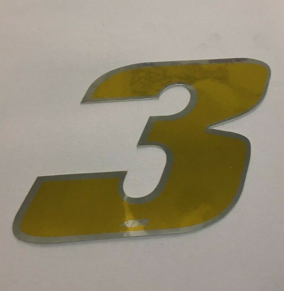 NUMERO 3 DORATO ADESIVO LARGHEZZA 10 CM ALTEZZA 10 CM  *