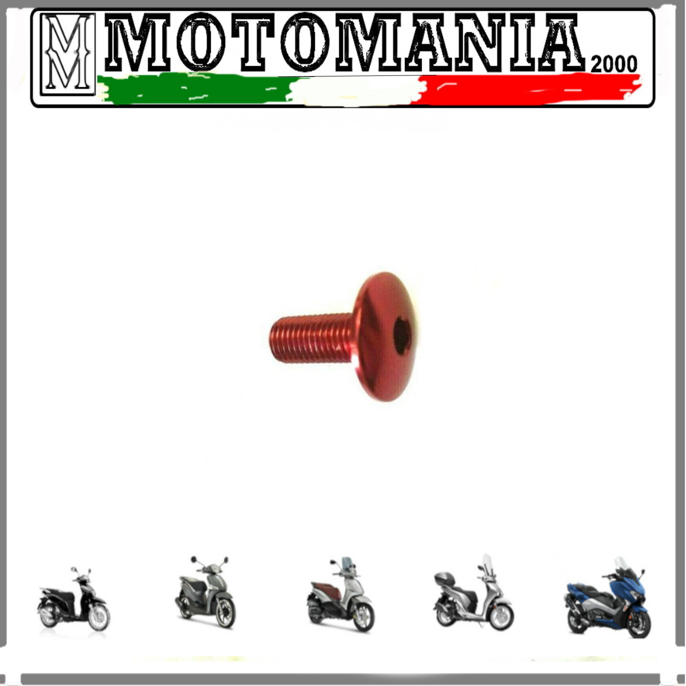 VITE TESTA BOMBATA X MOTO IN ERGAL COLORE ROSSO 5X15