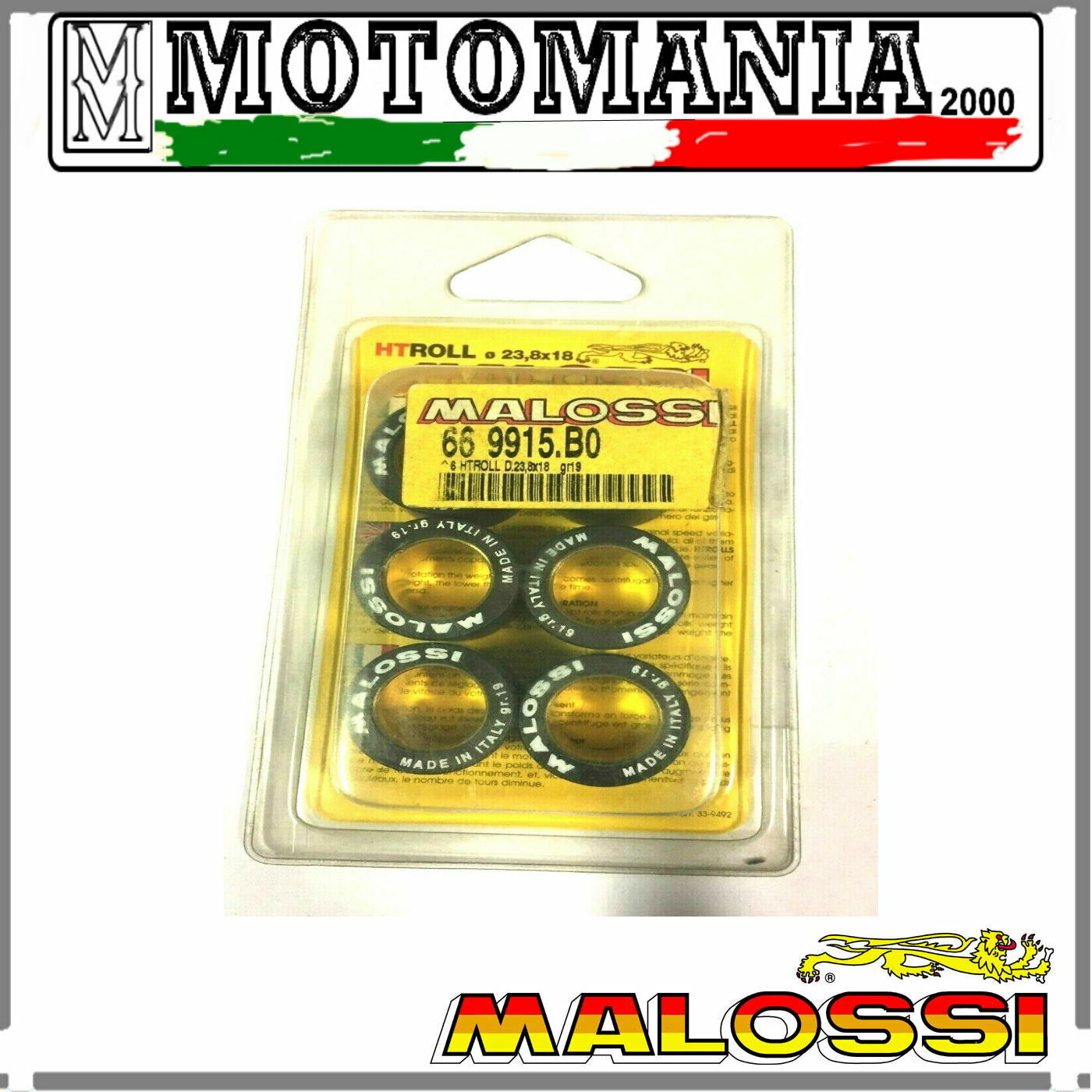 669915.B0 KIT 6 RULLI VARIATORE 23,8X18 GR.19 MALOSSI HONDA CN 250