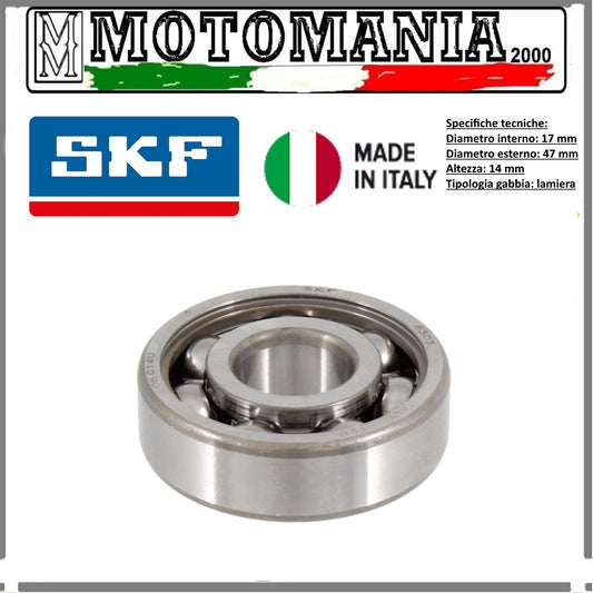 CUSCINETTO RADIALE A SFERE NON SCHERMATO 17x47x14mm PIAGGIO APE E VESPA