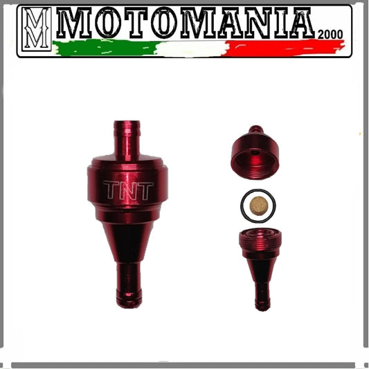 425020B FILTRO BENZINA CNC ROSSO ANODIZZATO DIAMETRO 6 SMONTABILE
