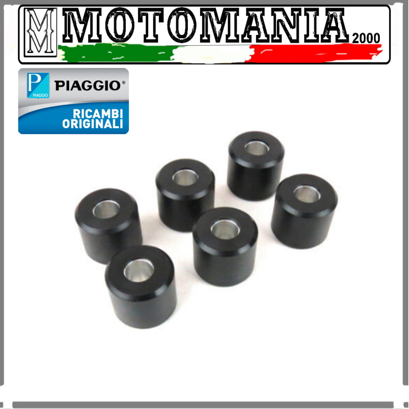 KIT 6 RULLI VARIATORE ORIGINALE PIAGGIO PER LIBERTY 125 4T 2V - VESPA 125 LX