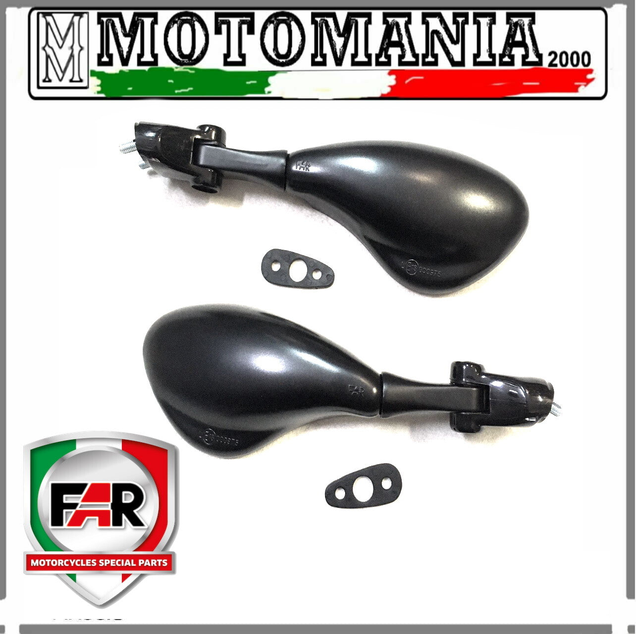 COPPIA SPECCHI RETROVISORI NERI SX E DX PER SUZUKI GSX 600-750 TL 1000 R-S
