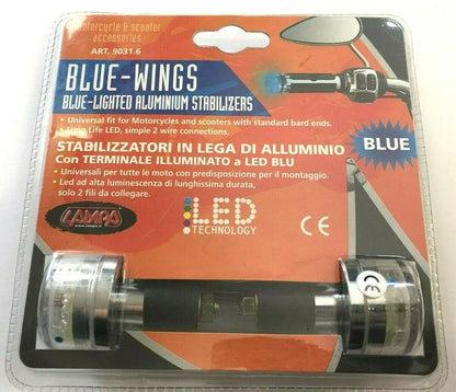 CP BILANCINI STERZO IN LEGA DI  ALLUMINIO CON TERMINALE ILLUMINATO A LED  BLU