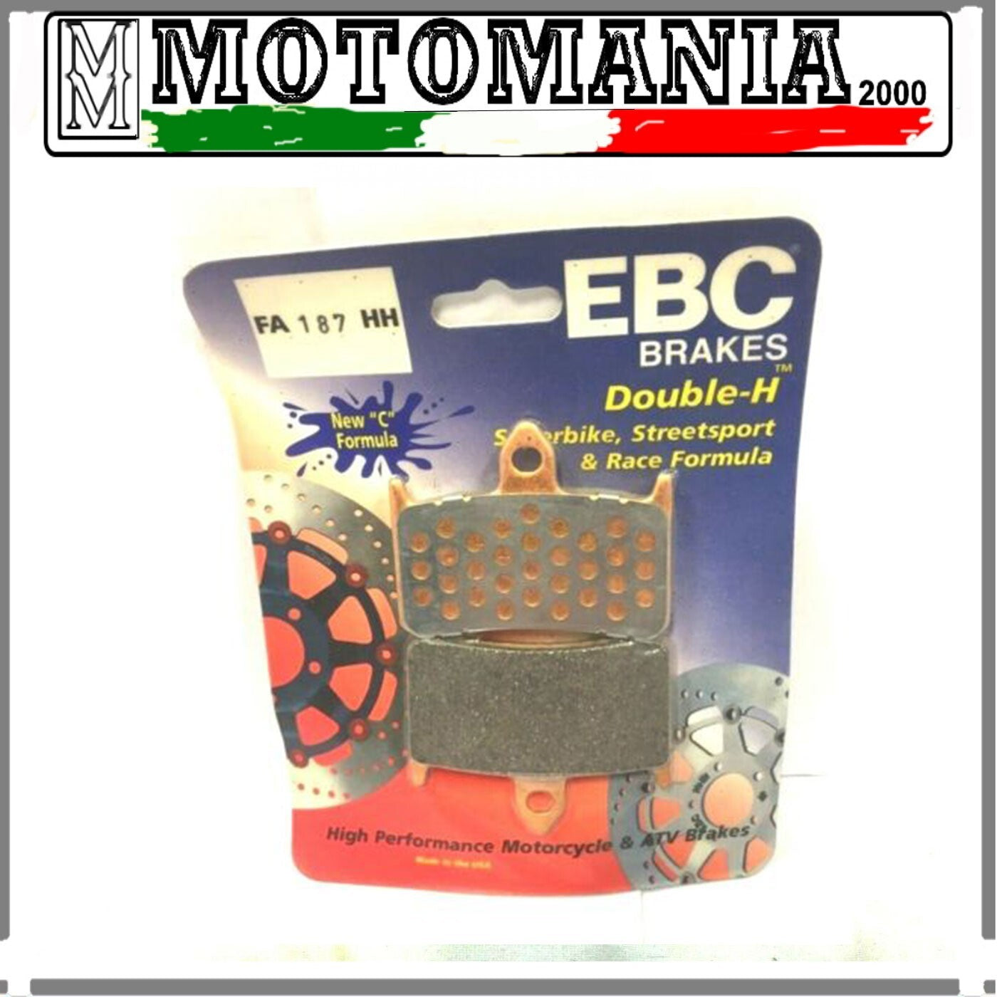 1 COPPIA PASTIGLIE FRENO EBC FA187HH - PER HONDA (VEDI APPLICAZ.)  *