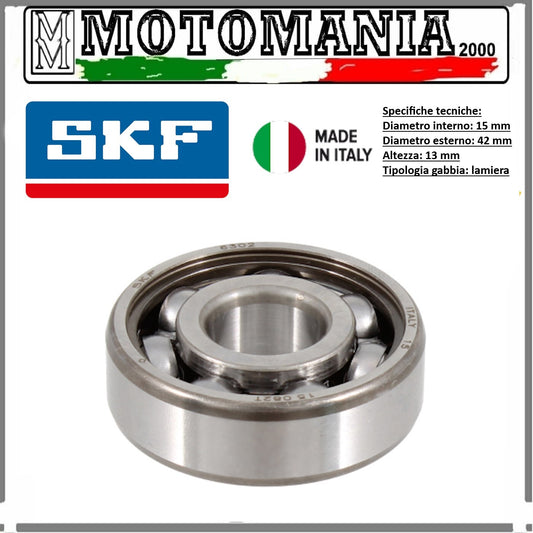 CUSCINETTO RADIALE A SFERE NON SCHERMATO 15x42x13mm PIAGGIO APE / COSA / VESPA