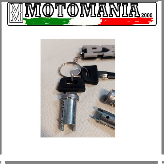 KIT 3 SERRATURE 2 CHIAVI PIAGGIO PIU PORTACHIAVI VESPA PX E 125 150 1983-1997