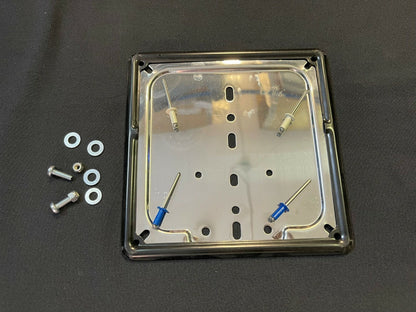 BASE TARGA IN METALLO + CORNICE NERA X TARGA EUROPEA COMPLETO DI RIVETTI E VITI
