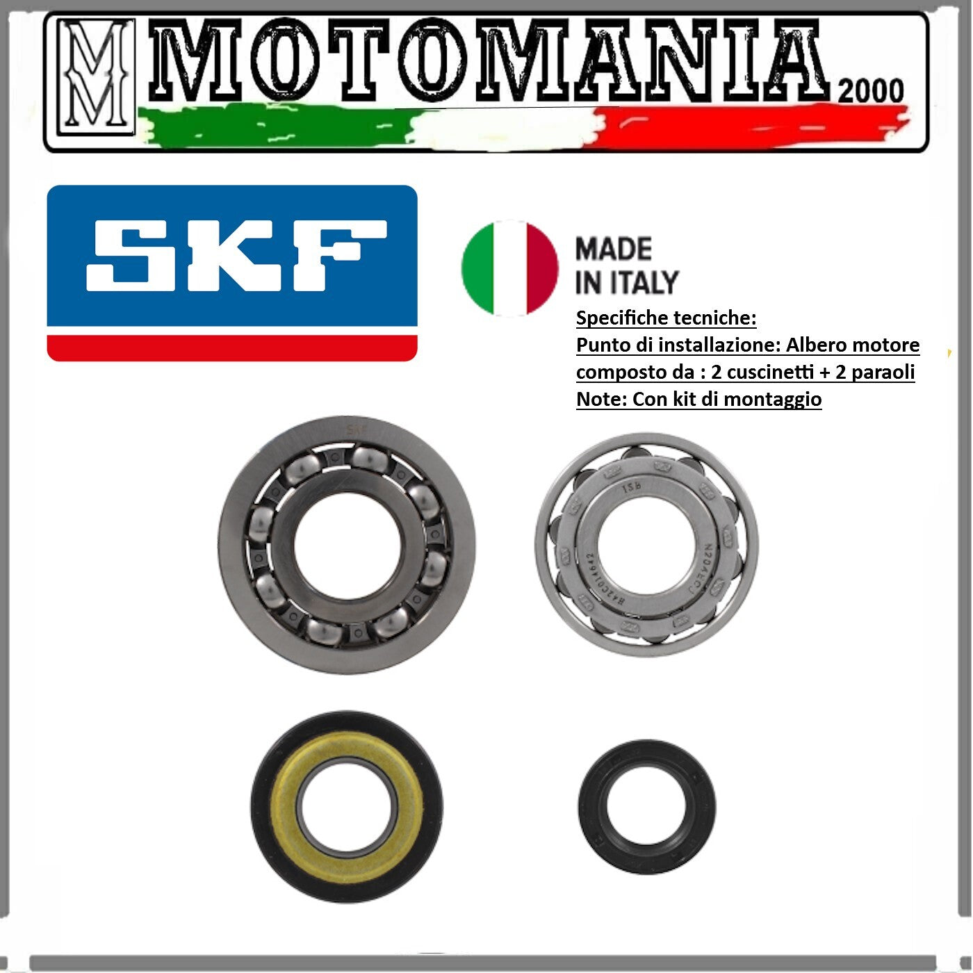 KIT REVISIONE ALBERO MOTORE PIAGGIO VESPA ET3/PRIMAVERA 125CC