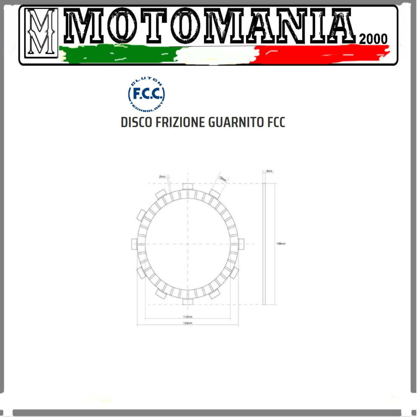KIT 8 DISCHI FRIZIONE GUARNITI FCC YAMAHA 400  WR 98/00 - YZ F 400 98/99*