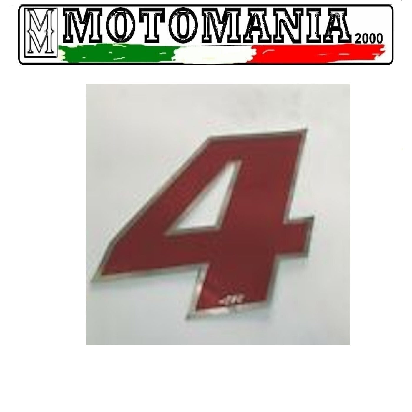 NUMERO 4 ROSSO ADESIVO LUNGHEZZA 10 MM LARGHEZZA 10 MM  *