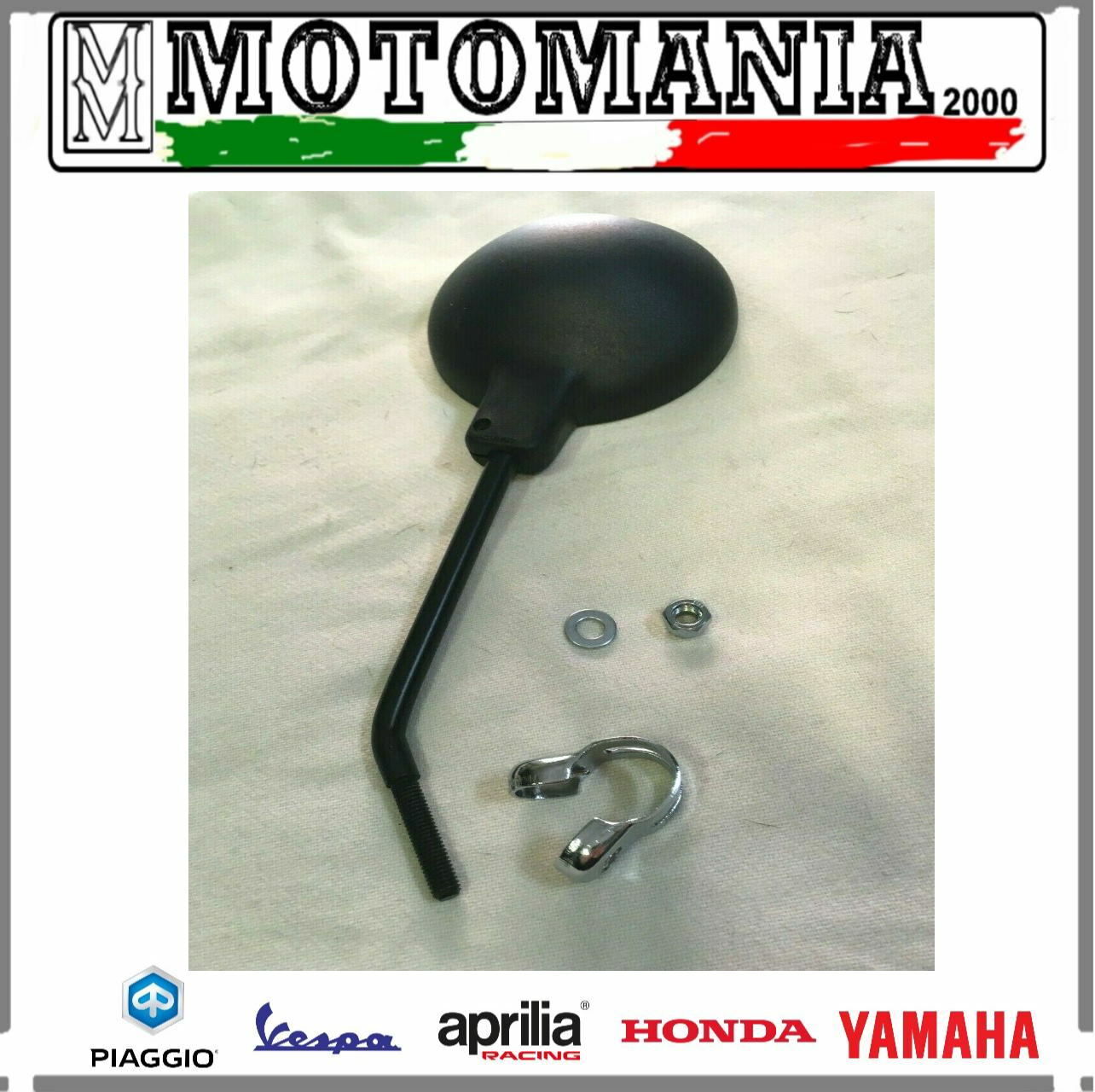 UNIVERSAL DX-SX MOPED REARVIEW MIRROR WITH DOMED CUP