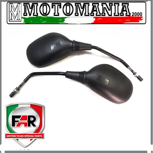 COPPIA SPECCHI RETROVISORI NERI SX E DX PER PIAGGIO MP3 125/250/400 FAR