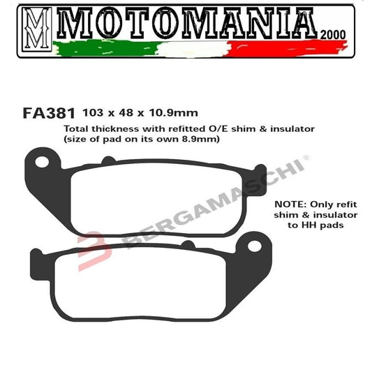 R1838100 PASTIGLIE FRENO ANTERIORE HH HARLEY DAVIDSON 883 *