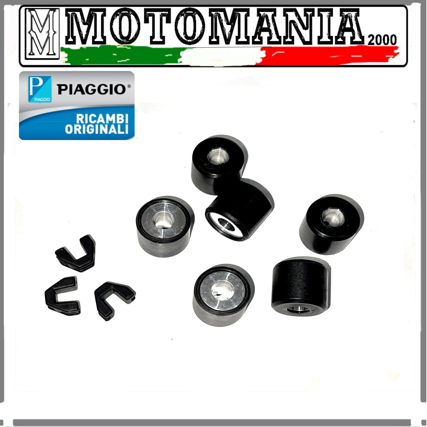 KIT 6 RULLI VARIATORE COMPLETO DI CURSORI PIAGGIO PER LIBERTY 125 - VESPA 125