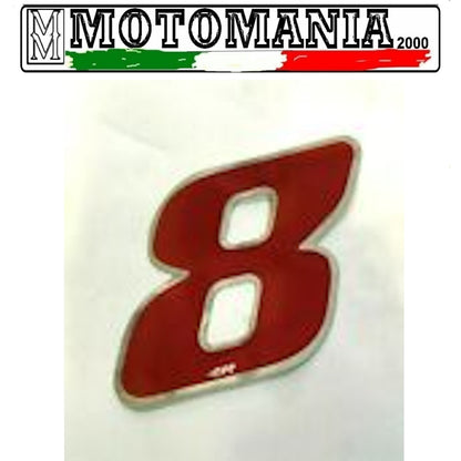 NUMBER 8 RED STICKER WIDTH 5MM LENGTH 5MM *
