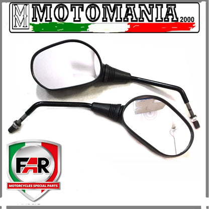 COPPIA SPECCHI RETROVISORI NERI SX E DX PER PIAGGIO MP3 125/250/400 FAR