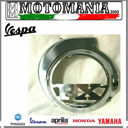 Vespa PX CHROME FAN COVER WITH LOGO WRITTEN PX ALL MODELS PLUS FREE *
