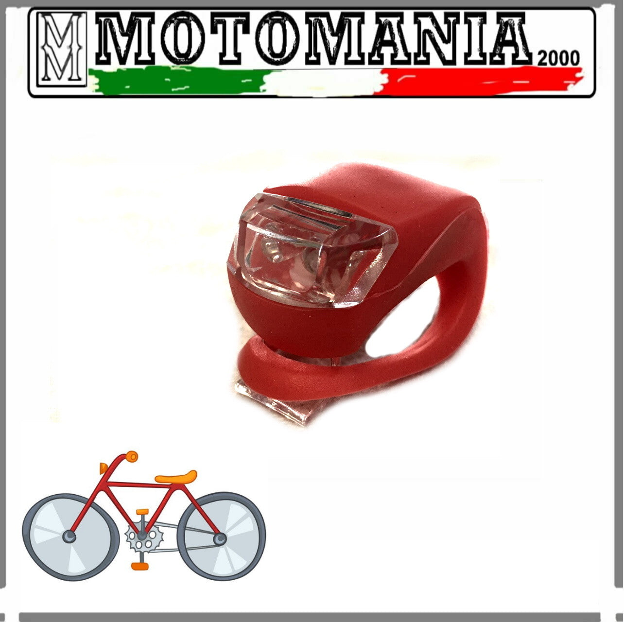 LUCE DI POSIZIONE A LED POSTERIORE A BATTERIA COLORE ROSSO PER BICI TUTTE